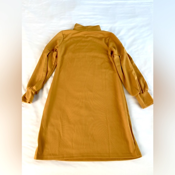 Mustard Mini dress - long sleeves- Ribbed - Small - Picture 2 of 3